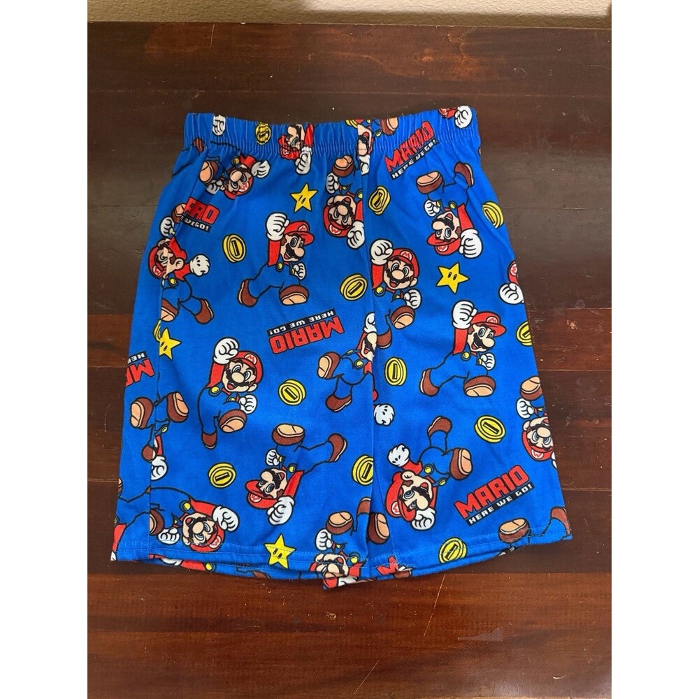 Super Mario Size XS (4/5) Boys' Blue T-Shirt & Shorts Pajama Set - Picture 5 of 6